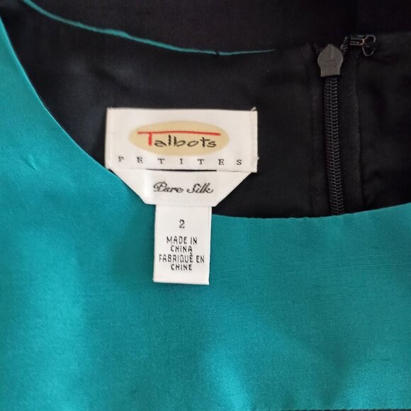 Talbots 100% Pure Silk Dress Size 2 Women’s Sleeveless Black Cocktail Party - Picture 4 of 7